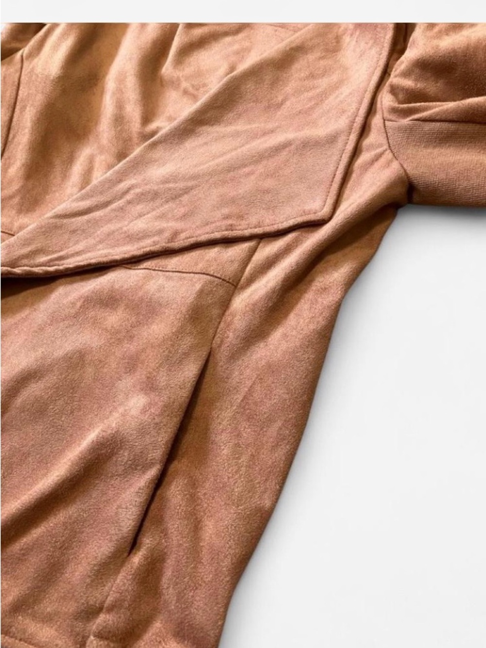 BB Dakota Women's Faux Suede Drape Waterfall Front Jacket Brown Size Small - Picture 5 of 8